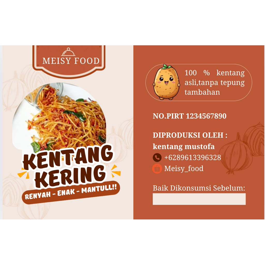 

KENTANG KERING MUSTOFA DAUN JERUK , JAR L besar