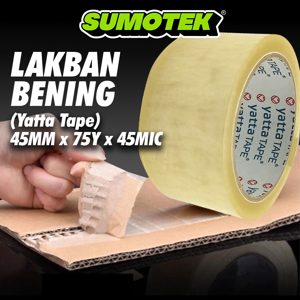 

Lakban Bening YATTA 45mm x 75 Yard x 45 Micron Transparan Kuat untuk Packing Paket & Kardus