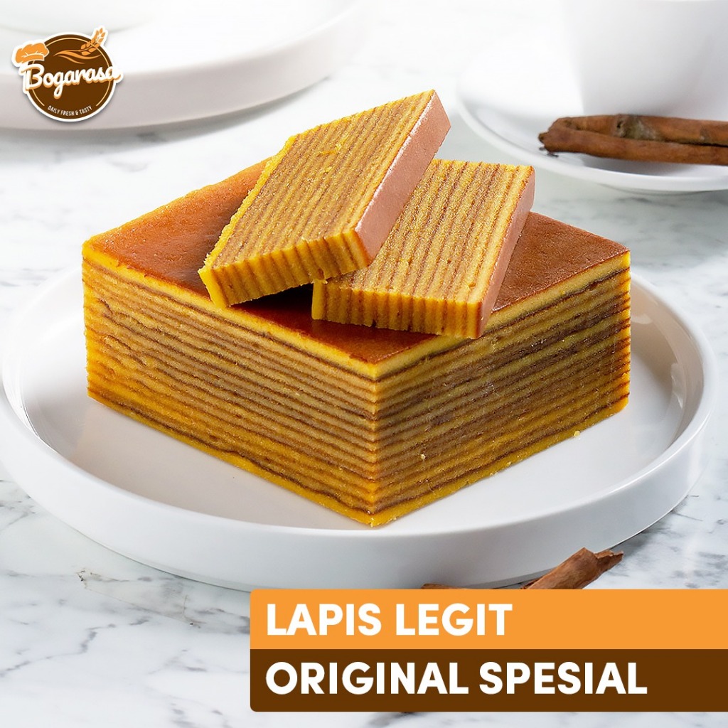 

Bogarasa Cake's - Lapis Legit Wisman Harum Cake Premium Ukuran 17x17x4 - Bolu Kue Basah - Roti Lapis