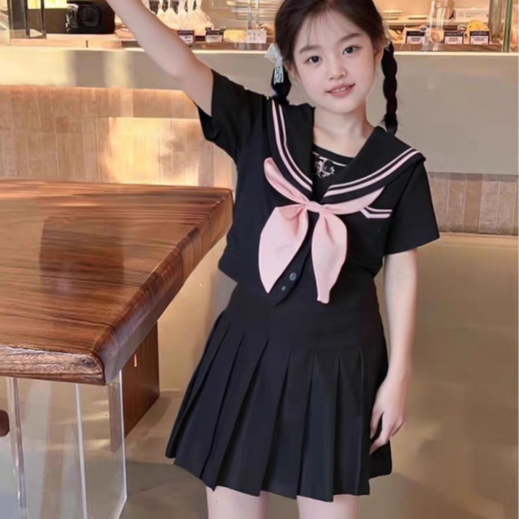 seifuku kids - seragam sekolah perempuan jepang cosplay black pink