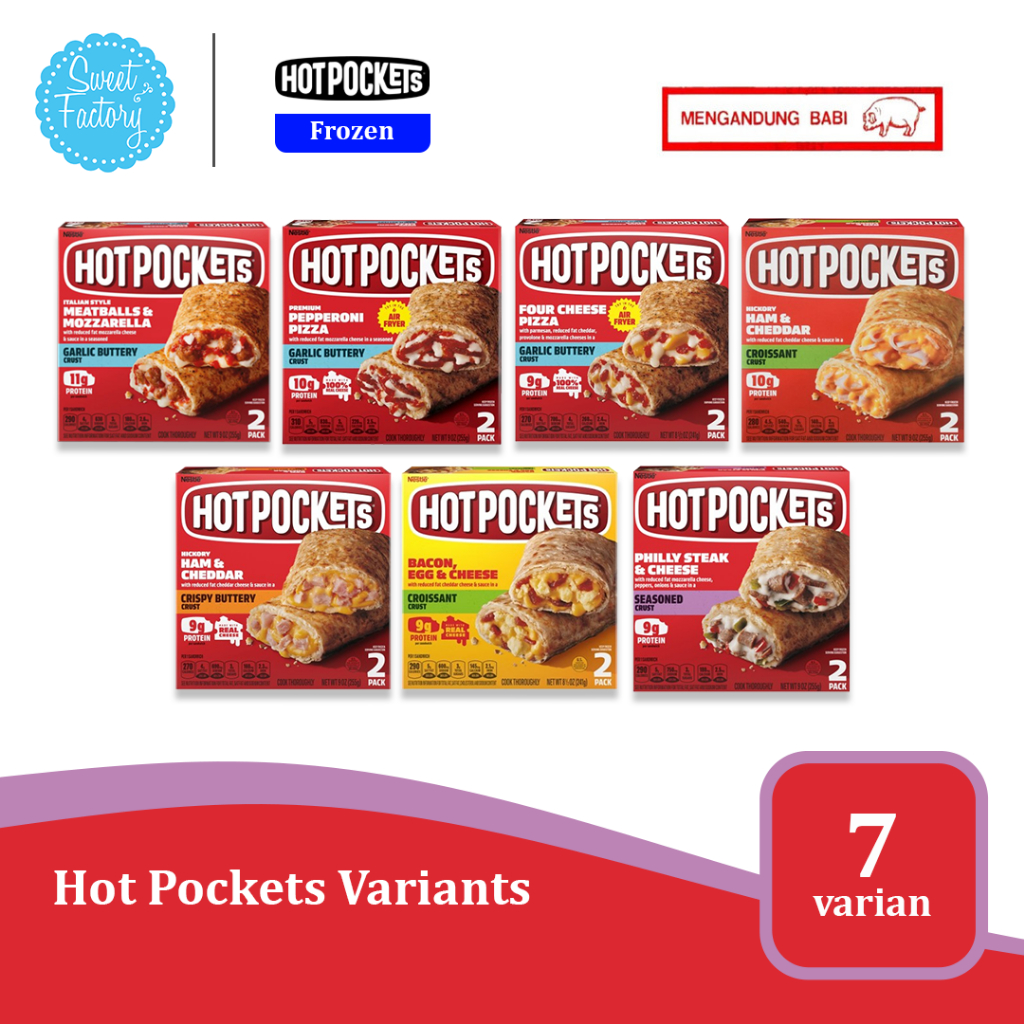 

Hot Pockets Frozen - 6 Varian Rasa 8.5 oz / 9 oz Makanan Impor USA