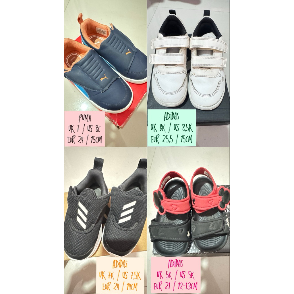 (PRELOVED) SEPATU SANDAL ANAK #preloved #sepatu #sandal #adidas #puma