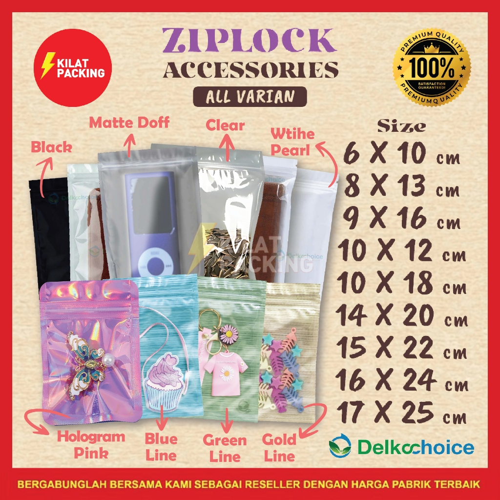 

PLASTIK KLIP AKSESORIS ANEKA MACAM VARIAN / KANTONG PACKING AKSESORIS ZIPLOCK PREMIUM MURAH SATUAN