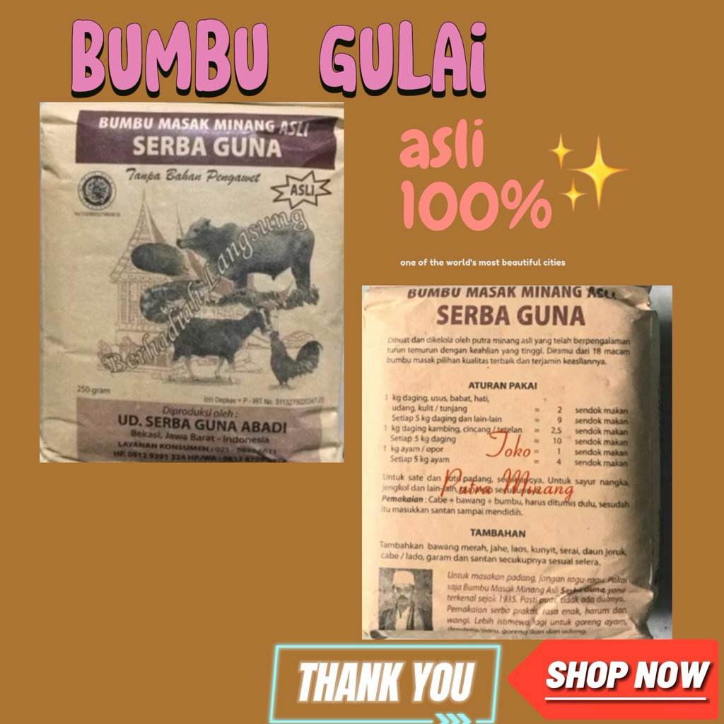 

Bumbu gulai Minang asli merek serbaguna