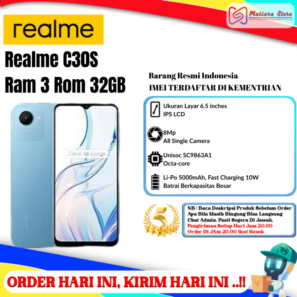 Realme C30s Ram 3GB | 4GB Rom 32GB | 64GB