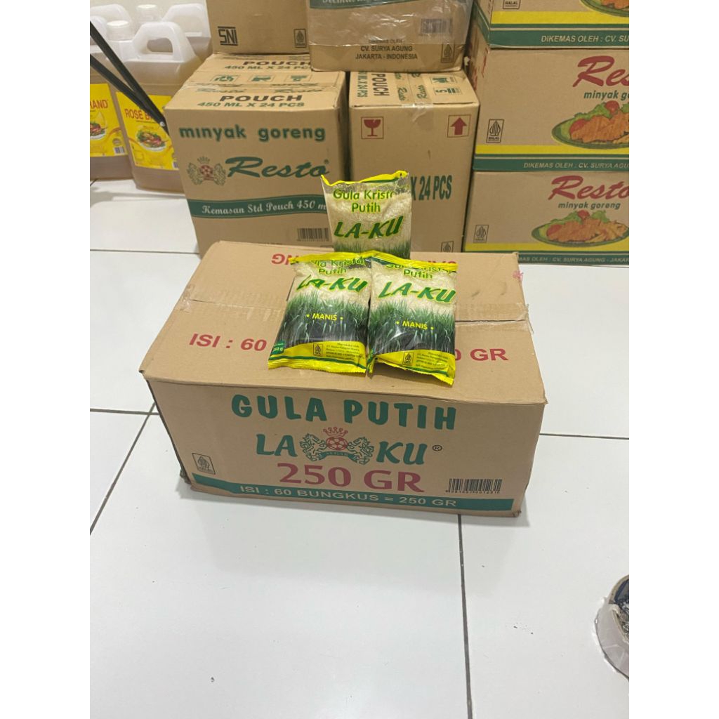 

Gula pasir Laku 250 gram 1 dus