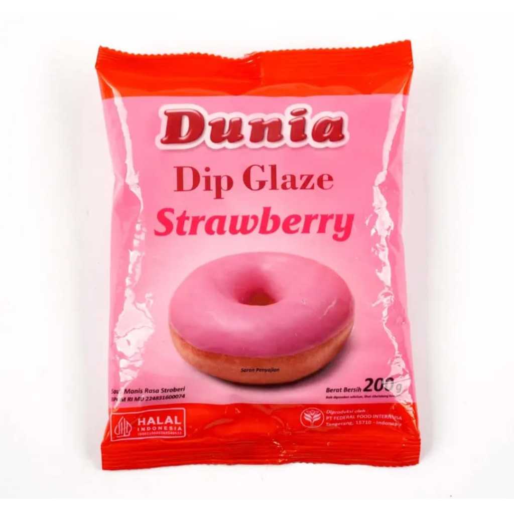 

Dunia Dip Glaze 200 Gram Original Pack / Dunia Dip Glaze Aneka Rasa 200gr / Saus Donat / Topping Donat / Selai Donat