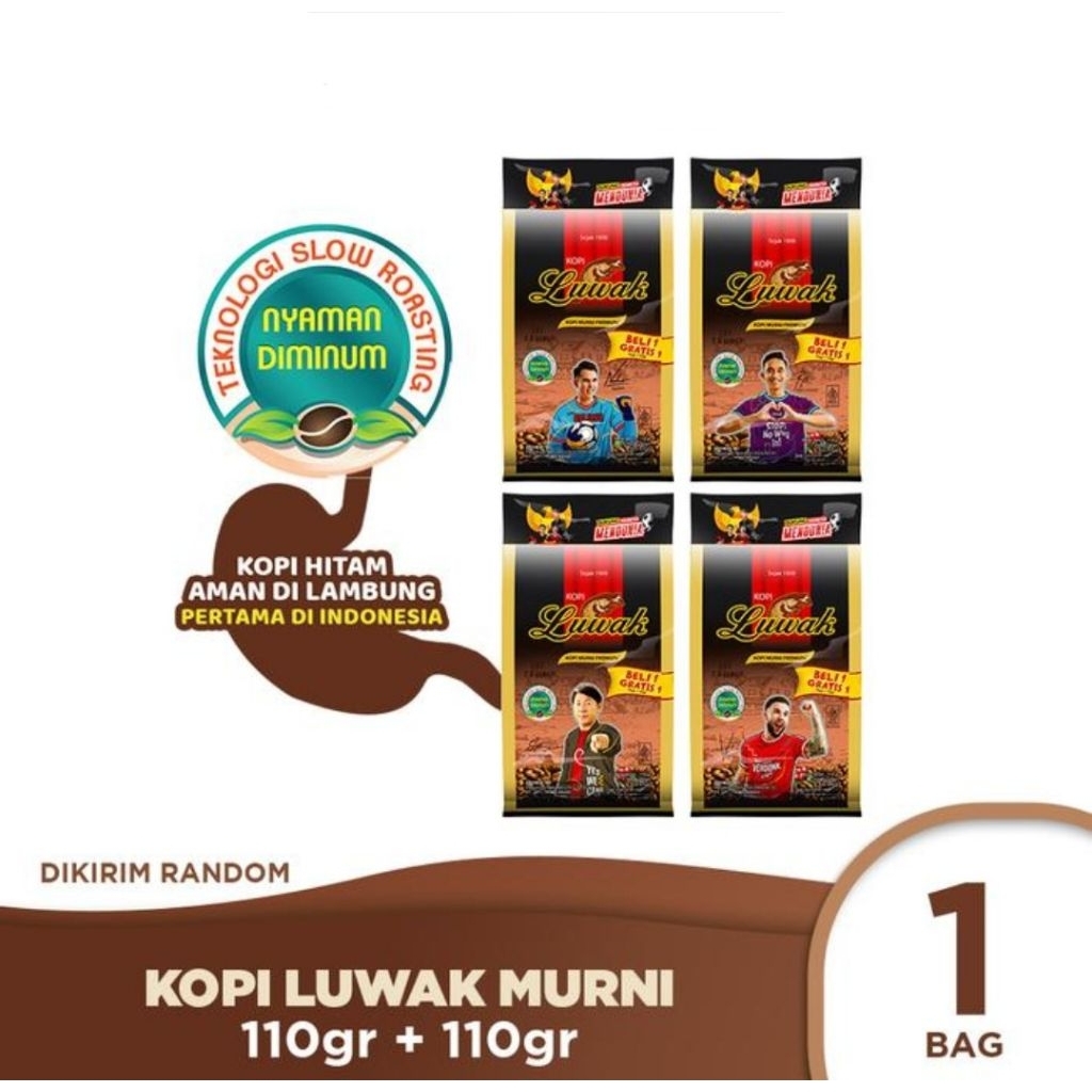

Luwak Kopi Murni Premium (110 Gr + 110 Gr)