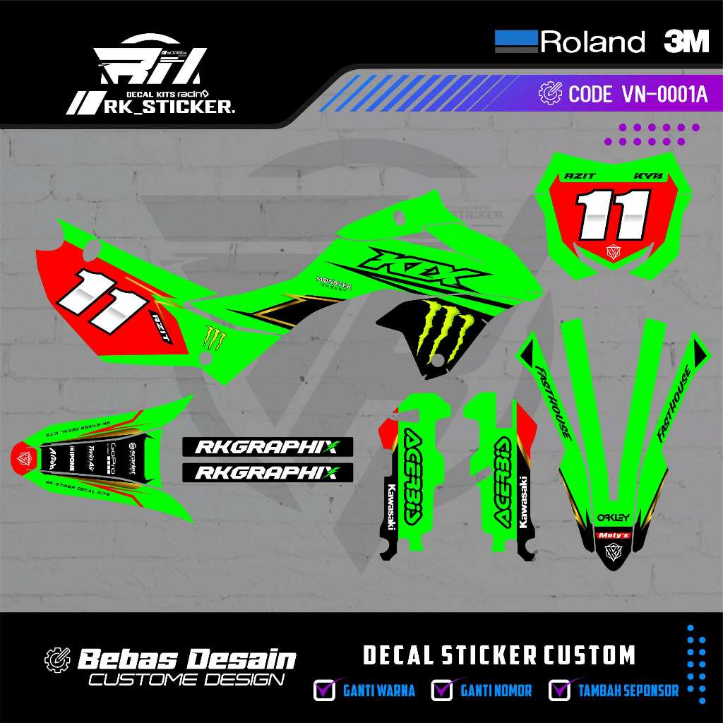 DECAL KLX 150 SE 2023-2024 - DECAL KLX 150 SM 2023-2024FREE USTOME DESIGN