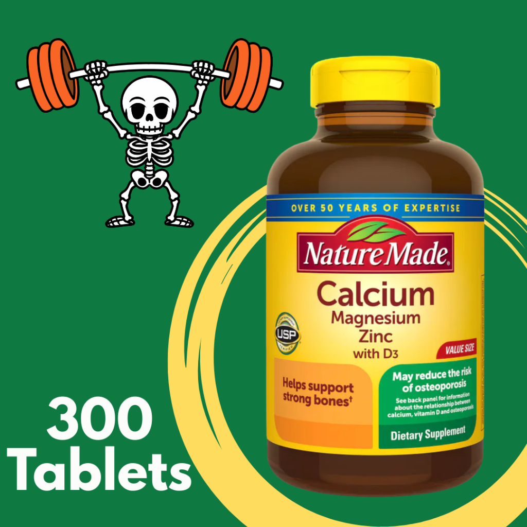 Suplemen Kalsium, Magnesium, Zinc dengan Vitamin D3, 300 Tablet