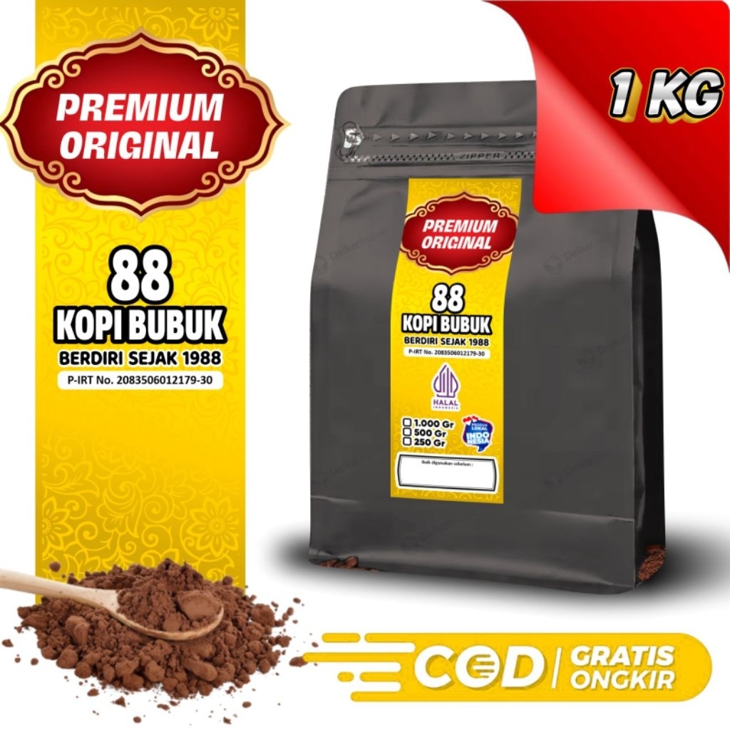 

Kopi Bubuk Premium Original Terdaftar Di P-IRT | 88kopi