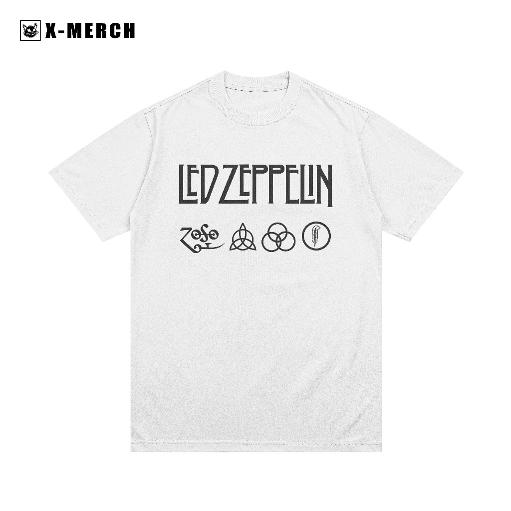 Kaos Band Rock Pria - Led Zeppelin - Warna Putih