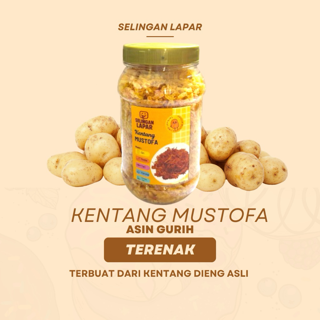 

Premium Kentang Mustofa Rasa Asin Gurih Original | Terbuat dari Kentang Dieng Asli
