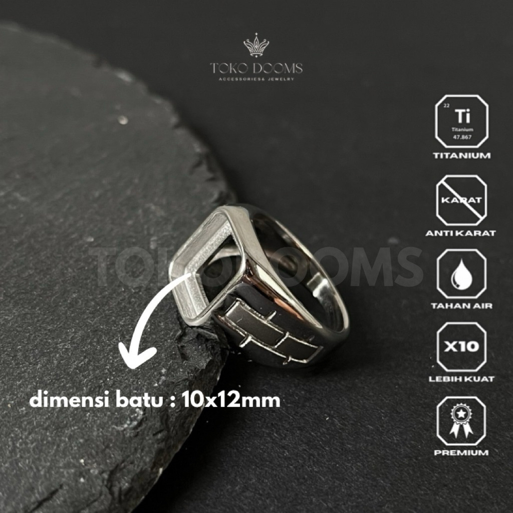 cincin ring [TITANIUM] kotak 10x12 kualitas