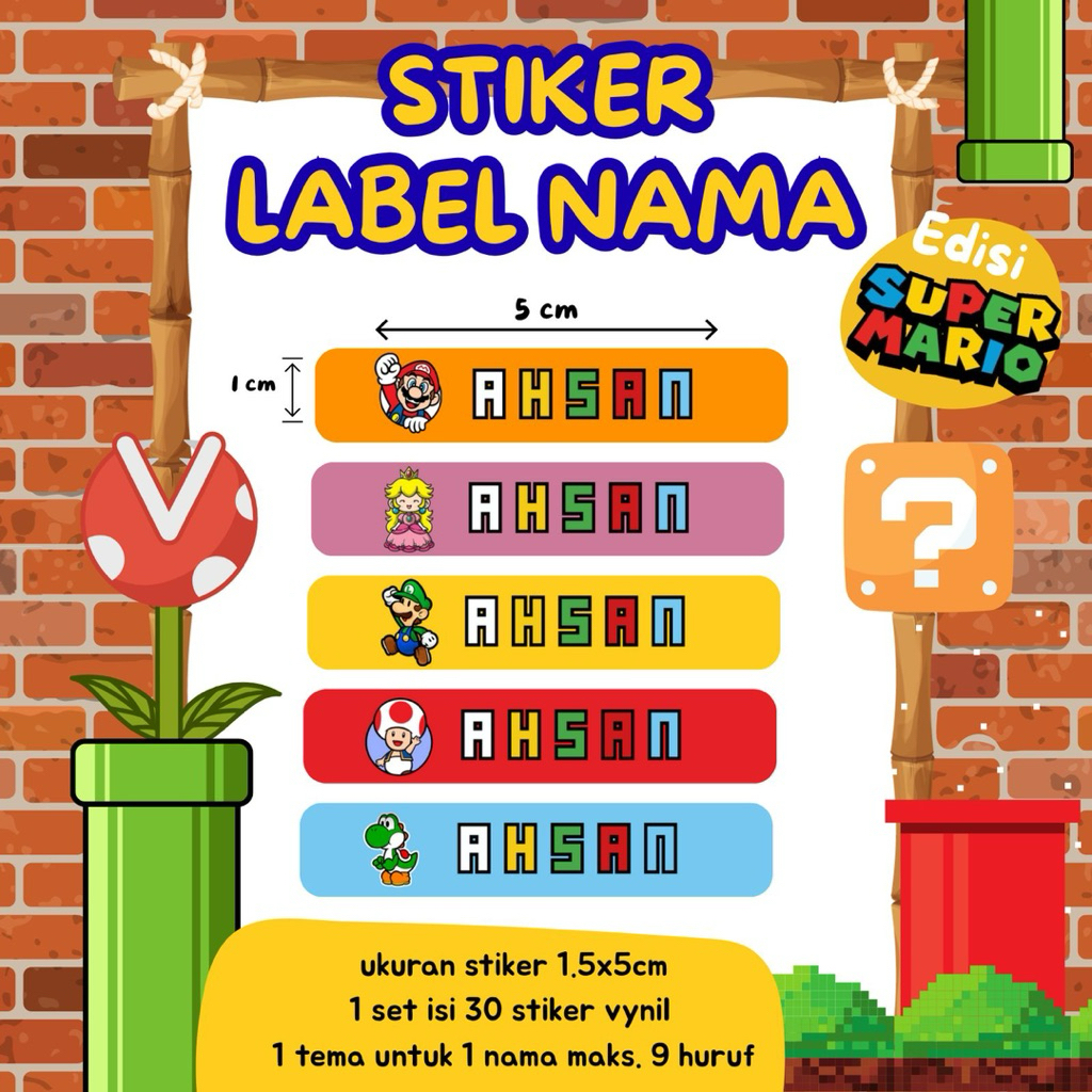 

Label stiker nama anak sekolah