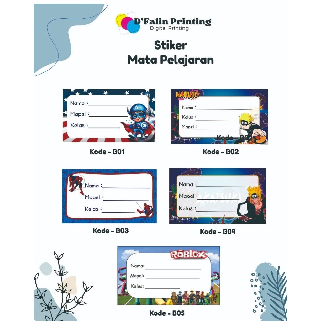 

STIKER MATA PELAJARAN CUSTOM