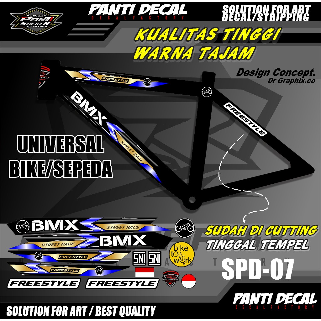 SPD07 STIKER UNIVERSAL SEPEDA BIKE BMX/ STRIPING UDAH DI POTONG