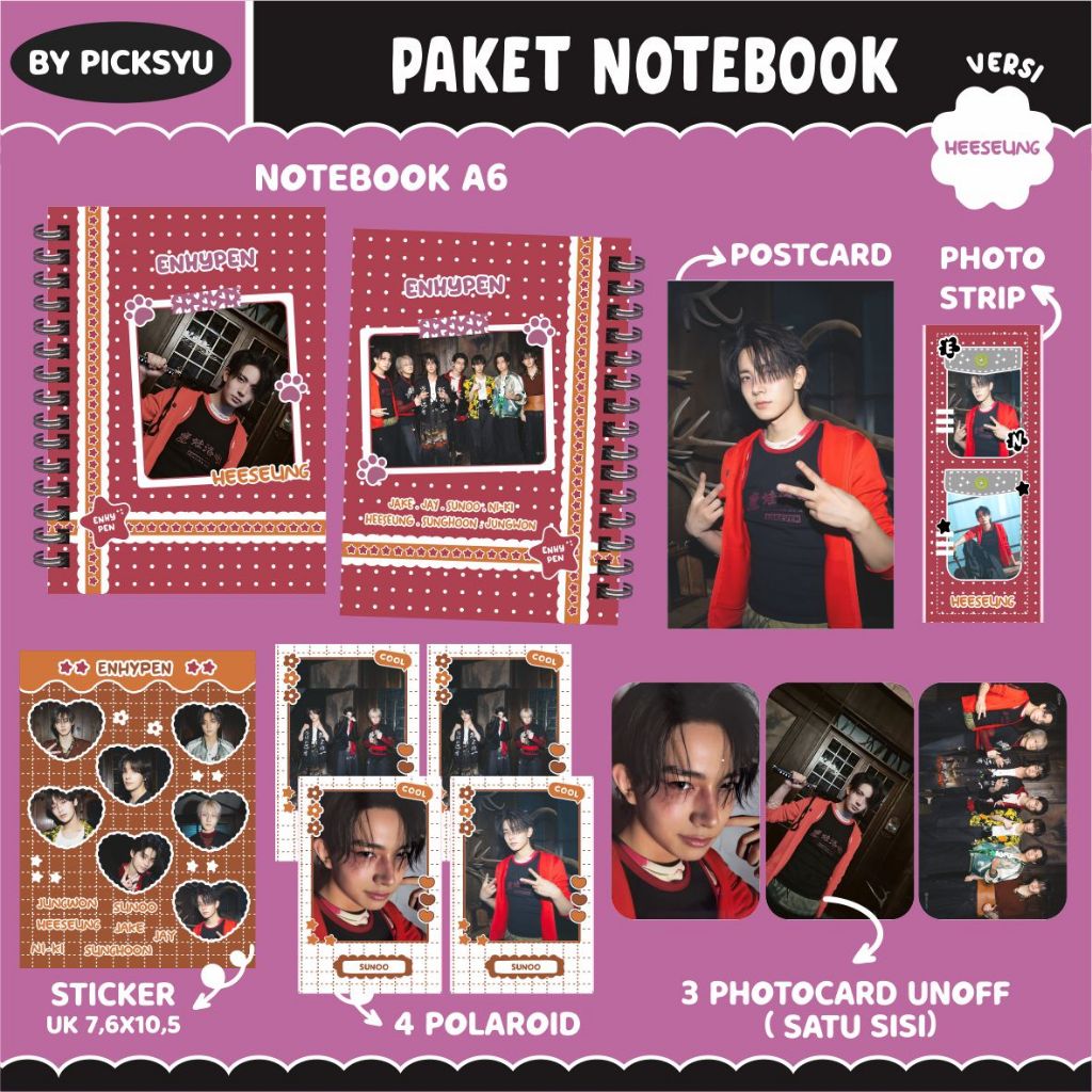 PAKET RINGNOTE ENHYPEN - YOU - DESIRE UNLEASH / PAKET NOTEBOOK ENHYPEN II HAMPERS KPOP II FANKIT ENH