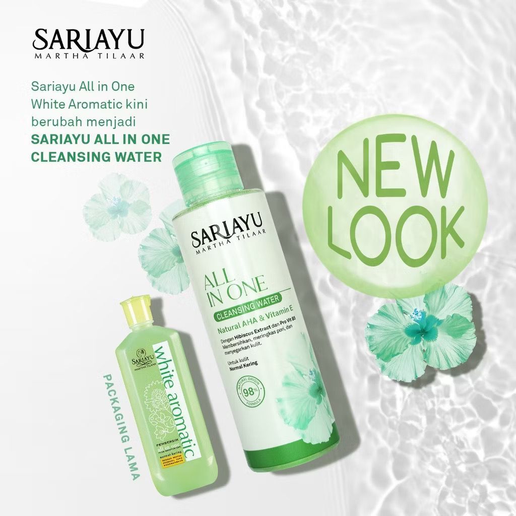 SARIAYU ALL IN ONE CLEANSING WATER NATURAL AHA & ALLANTOIN TERSEDIA 2 VARIAN