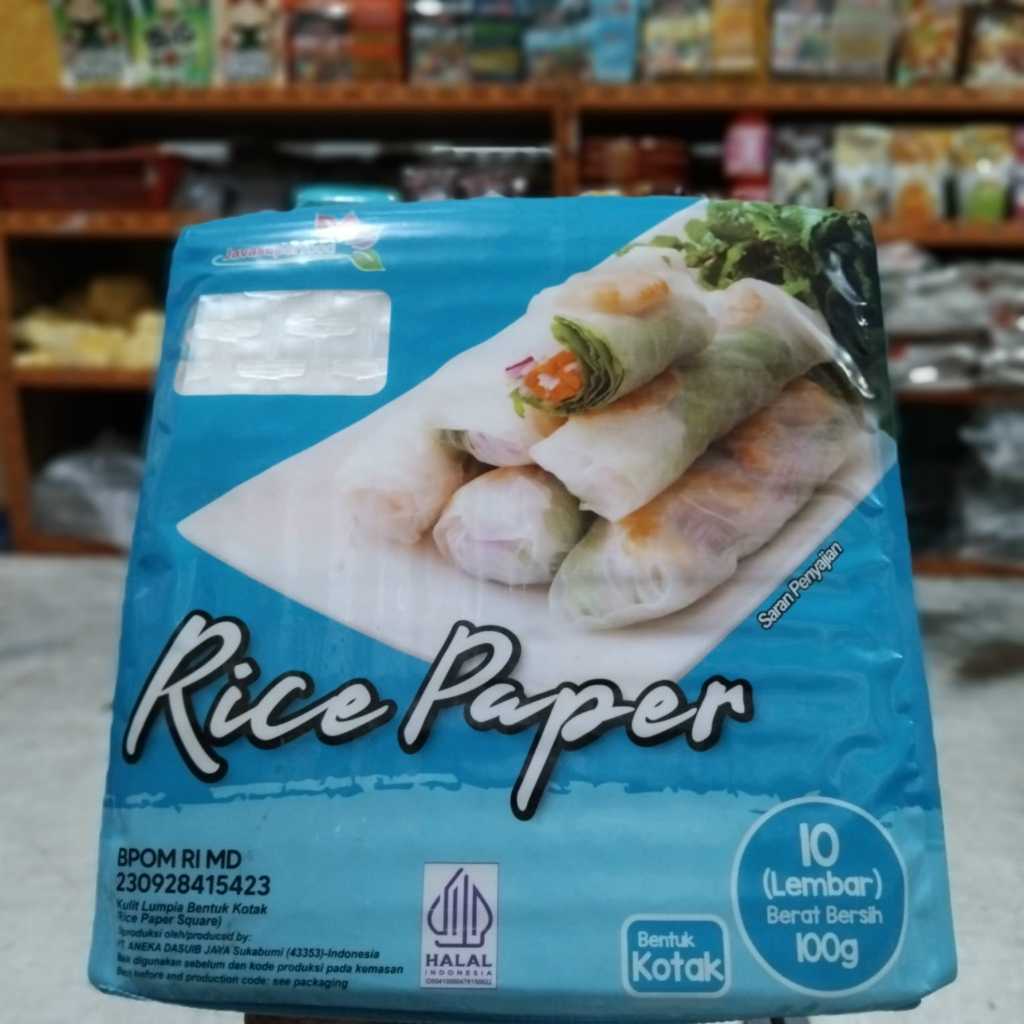 

RICE PAPER kulit lumpia beras isi 10 lembar (100gr) bentuk Petak