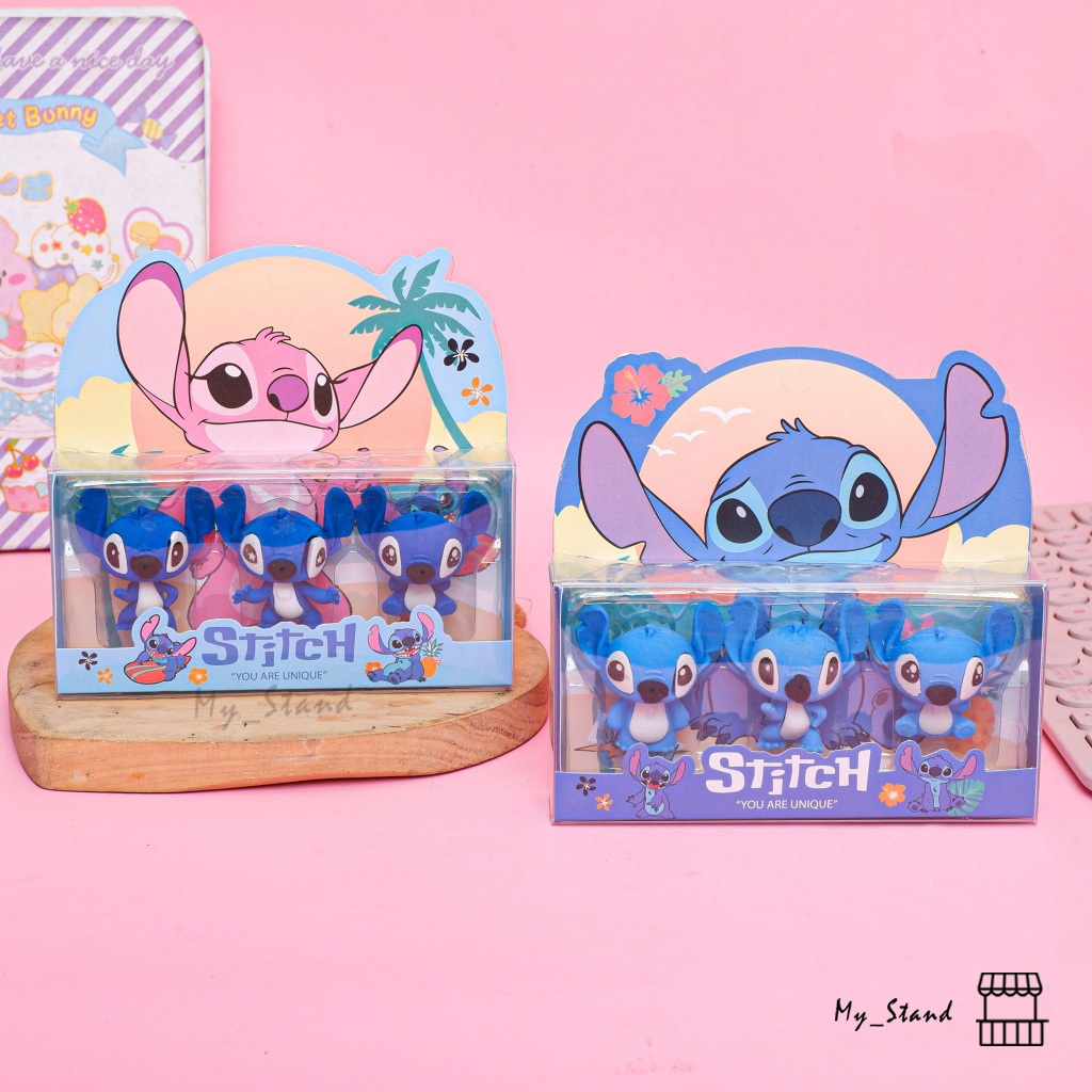

Penghapus 3D Miniatur Stitch Lilo ER-1537 3 Karakter Angel Setip Eraser Hapusan Pensill Stip
