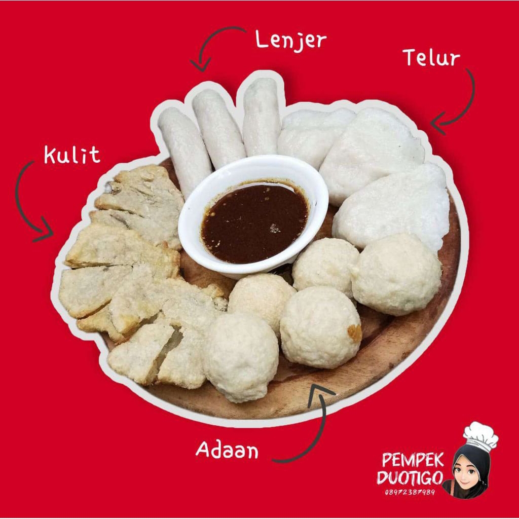 

Paket Pempek Mix Isi 25 Pempek Adaan, Telur Kecil, Kulit ,Lenjer Kecil
