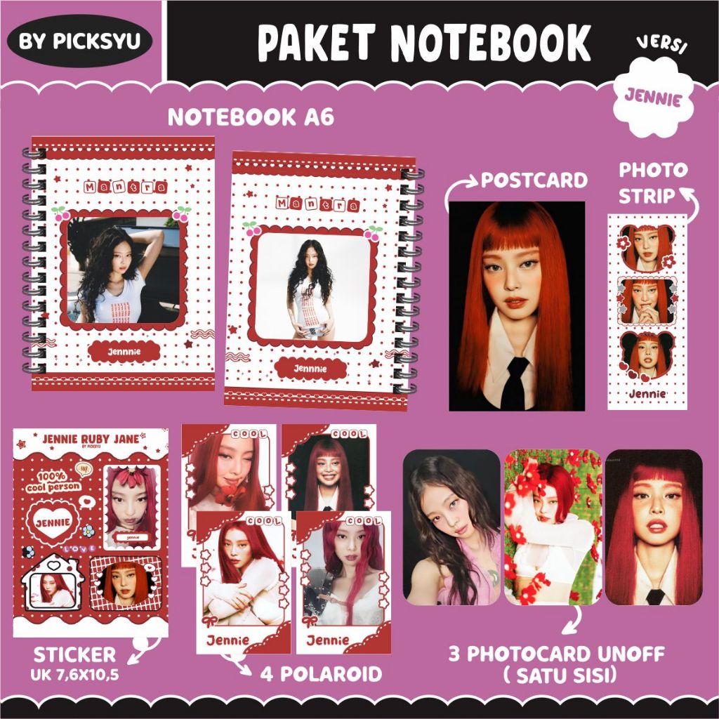 

[PACKING BOX] PAKET RINGNOTE BLACKPINK SOLO - JENNIE - JISOO - ROSE - LISA / PAKET NOTEBOOK II HAMPERS KPOP II FANKIT HEARTS2HEARTS
