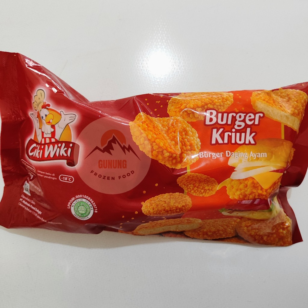 

Ciki Wiki Burger Ayam Kriuk 310gr, isi 6