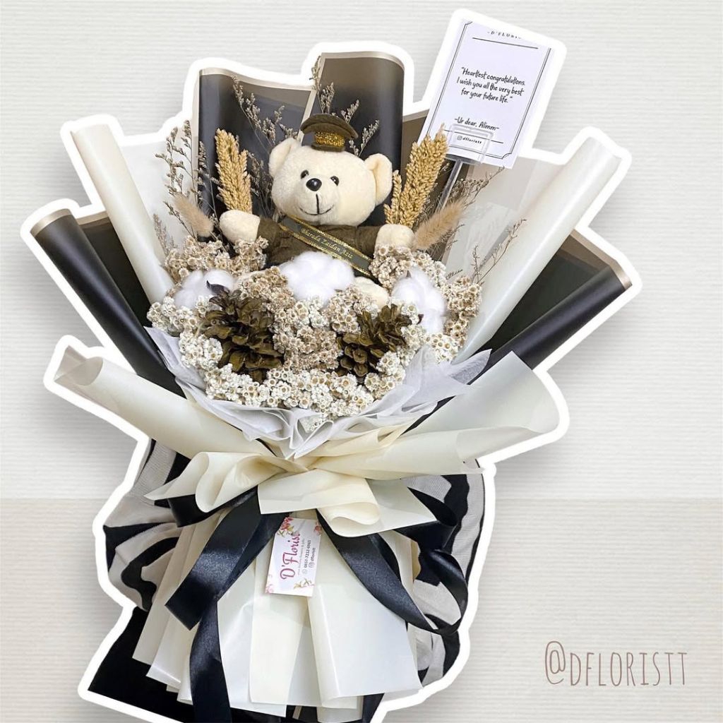 buket bunga kering wisuda boneka profesi