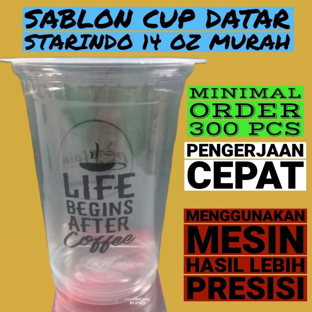 SABLON GELAS CUP 12 OZ - 14 OZ STARINDO
