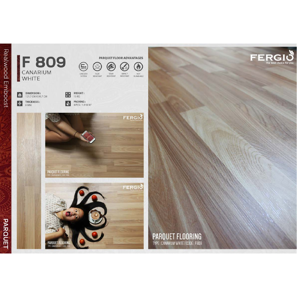 LANTAI VINYL PARKIT FERGIO HDF 8mm