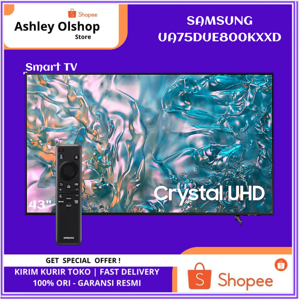 TV Samsung 75 Inch DUE800 Crystal UHD 4K Smart TV 75 Inci 75DUE800 [2024]