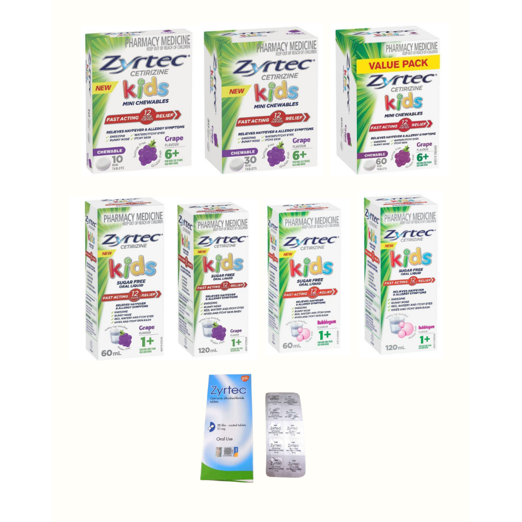 Zrytec kids grape oral liquid 60 ml/120ml hayfever allergy, zyrtec australia, obat alergi anak, obat