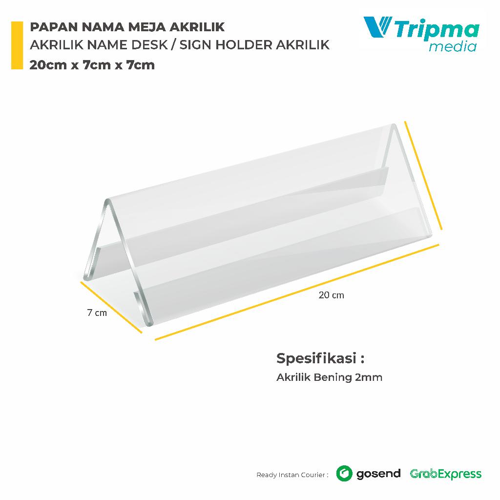 

Papan Nama Meja Akrilik / Acrylic Name Desk / Sign Holder 20cm x 7cm