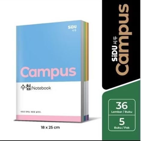 

BUKU TULIS CAMPUS SINAR DUNIA 36 LEMBAR / BUKU PANJANG 1 PAK ISI 5 BUAH