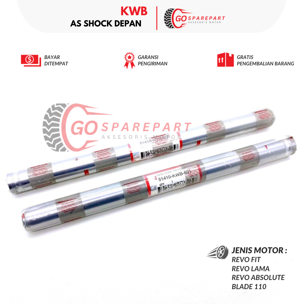 KWB AS SHOCK DEPAN HONDA REVO / BATANG SHOCK DEPAN MOTOR REVO ABS / INNER TUBE SHOCK DEPAN BLADE / S