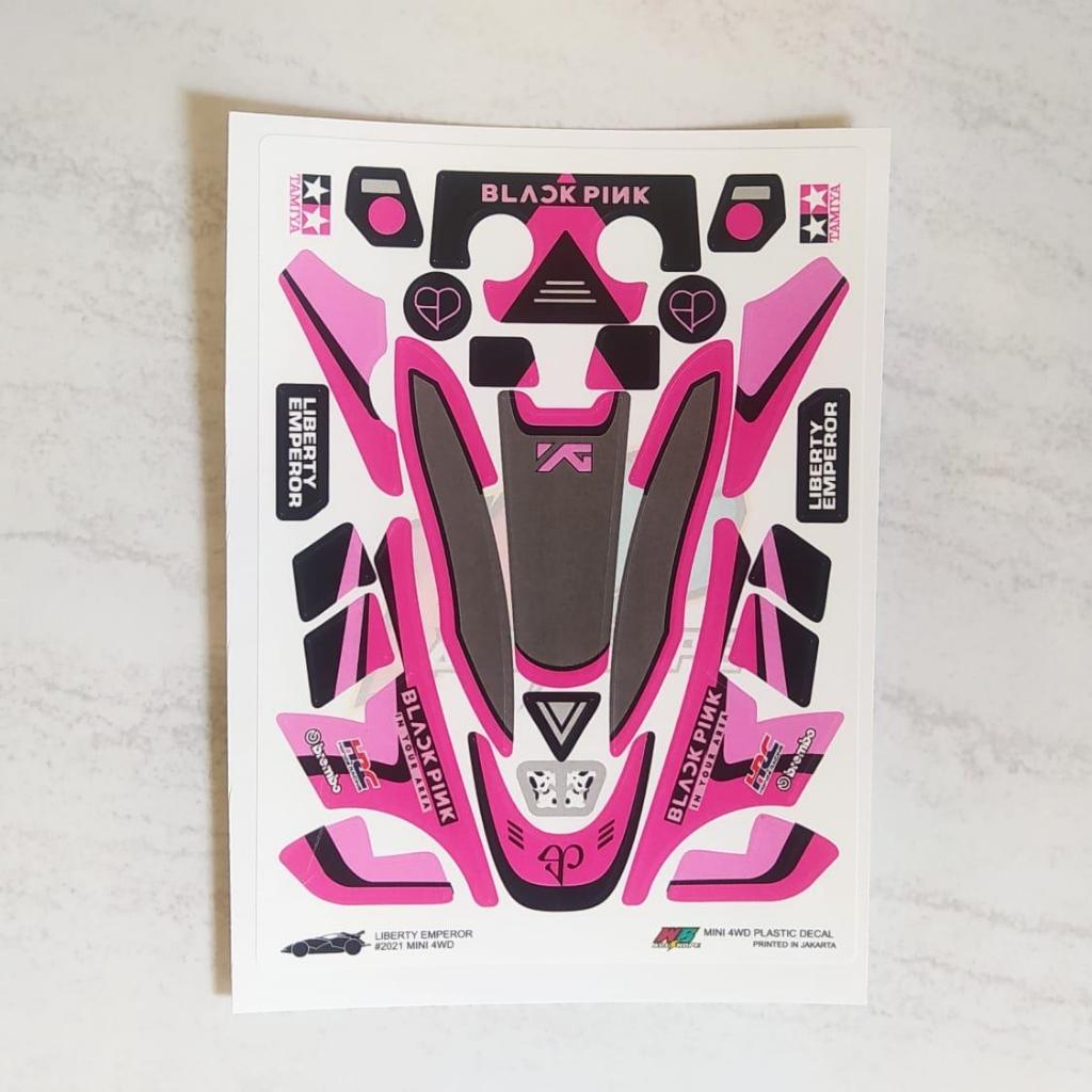 Stiker Liberty Emperor - Black Pink - Body Hitam Kombinasi Kuning - Vinnyl Lam. Doft