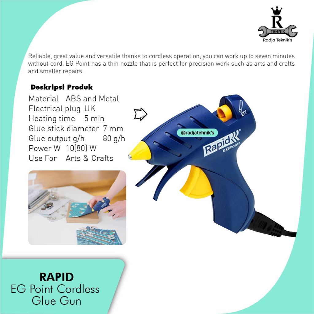 RAPID EG POINT CORDLESS  Glue Gun 1080 W  Lem Tembak  Rapid EG Gun