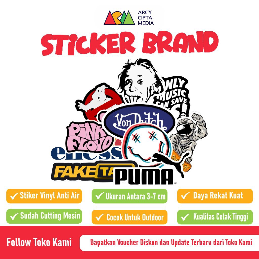 

Stiker Brand Cocok Untuk Tumbler Laptop Hp Case Koper Motor dll