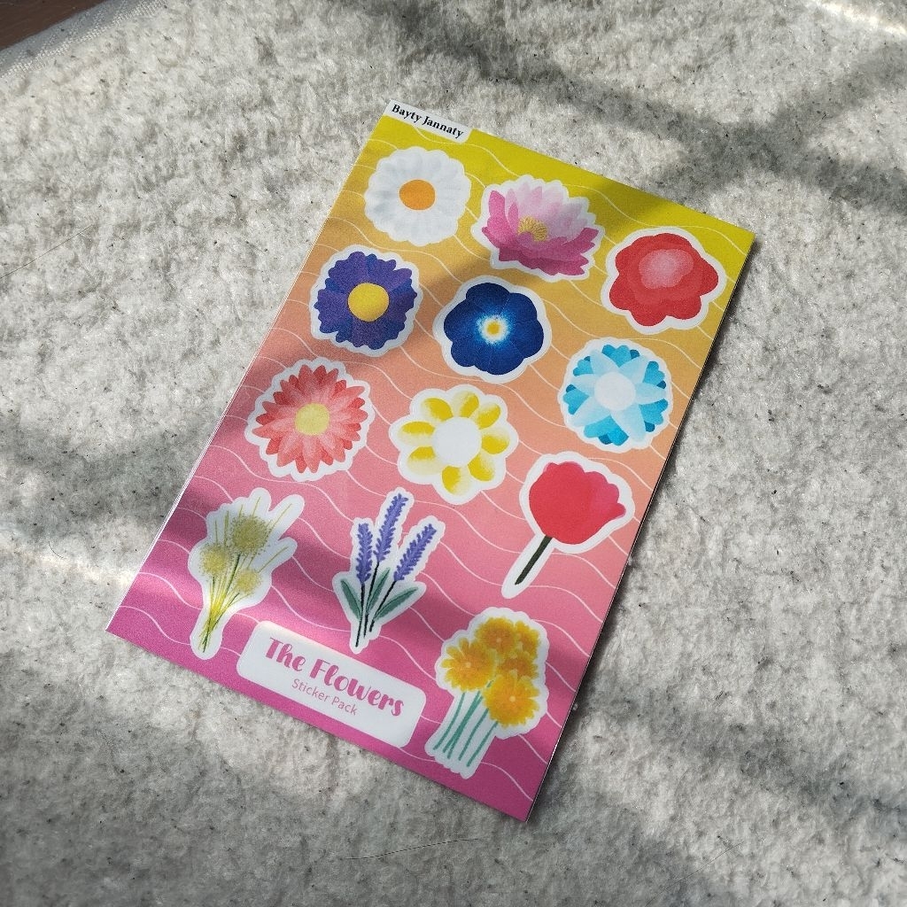 

The Flowers Sticker Pack Laminasi Doff 12 pcs 10 x 15 cm Bunga Warna-Warni Laminasi Doff Sticker Lucu Gemas Cute Kawaii