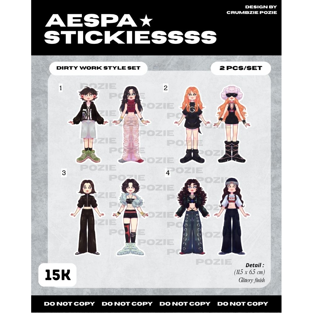 

AESPA DIRTY WORK STYLE SET | STICKERS