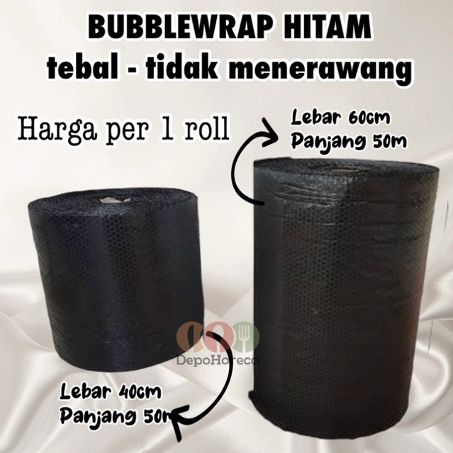 

Bubblewrap Packing 1 Roll / Bubble wrap Paket 40cmx50m / 60cmx50m / Warna Hitam / Harga Per 1 Roll