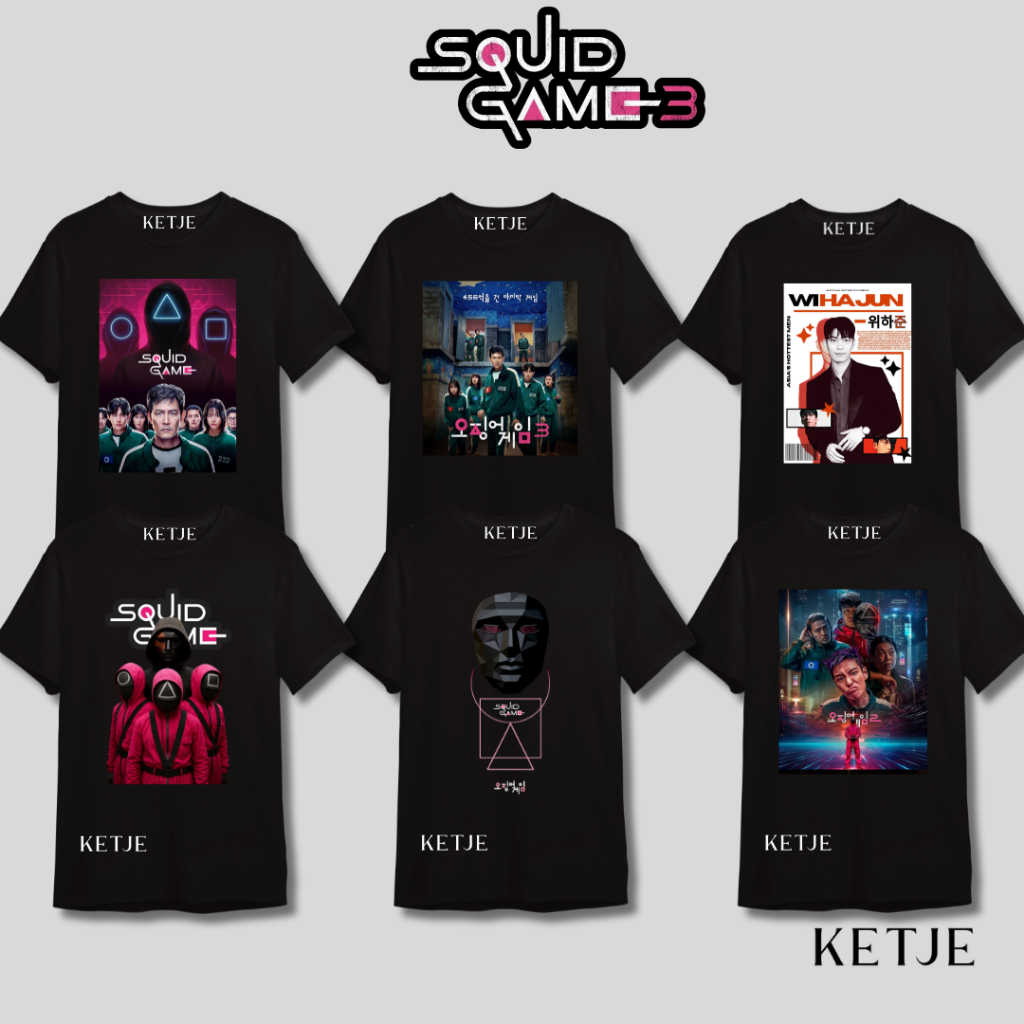 Ketje - Kaos Baju Korea Kdrama Squid Game / Kaos Distro Korea Netflix Squid Game Seong Gi Hun Gihun 