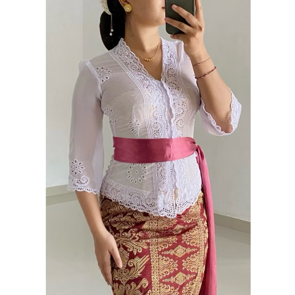 Kebaya jadi bordir putih