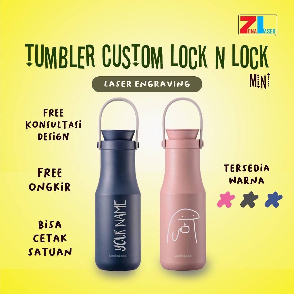 Tumbler Thermos Lock N Lock Metro Double Tumbler 710ml Grafir Tulisan Gambar Murah 470 ml