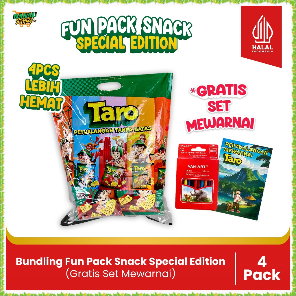 

BUNDLING- 4 Fun Pack Snack Spesial Edition-Paket Hampers Anak-(Gratis Set Mewarnai Lengkap)