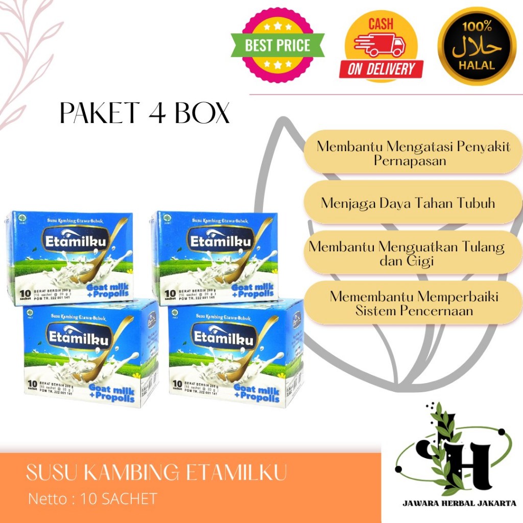 

PAKET 4 BOX / ETAMILKU PROPOLIS Original Vanila 1 Box 10 Sachet