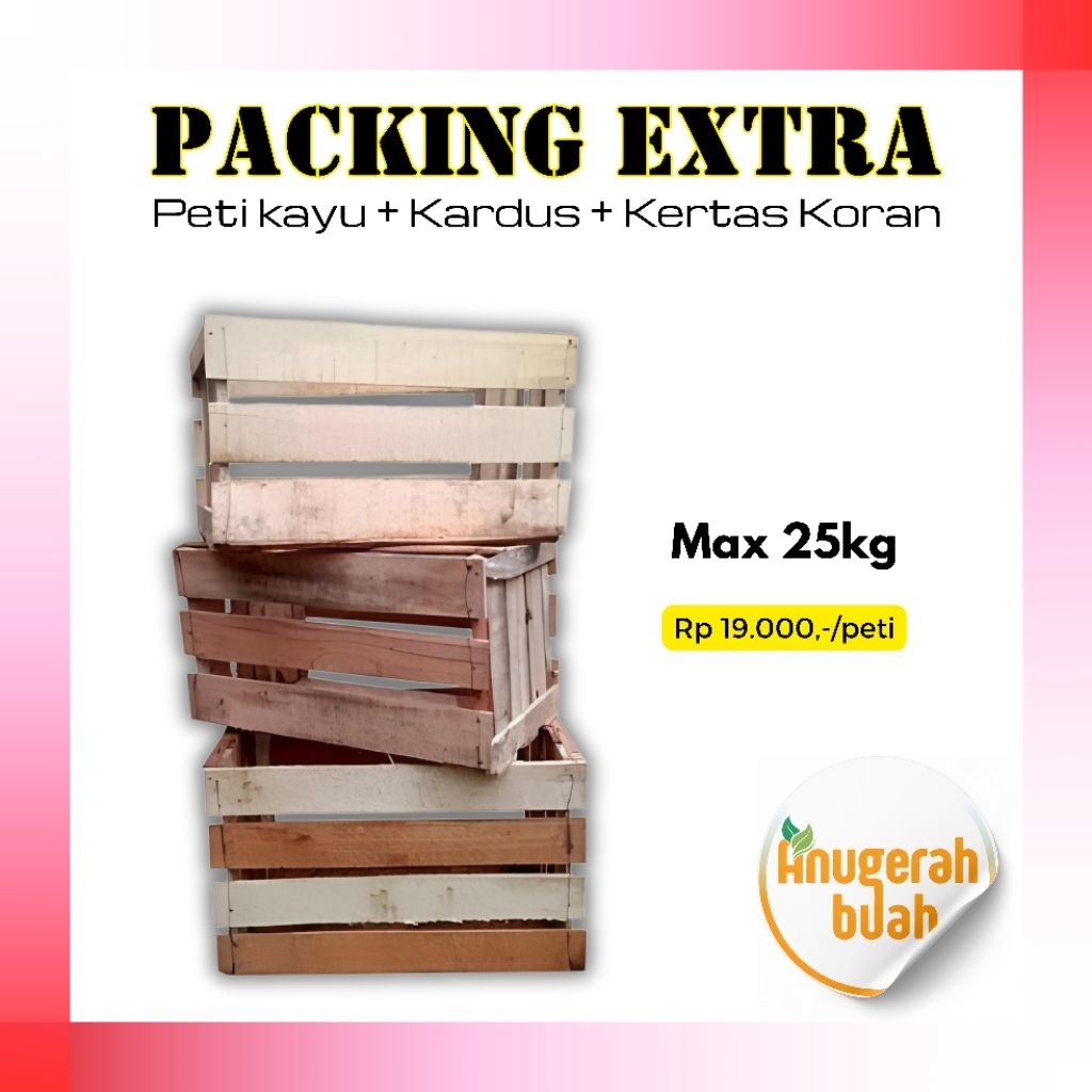 

Packing Extra ( Peti Kayu + Kardus + Kertas Koran )