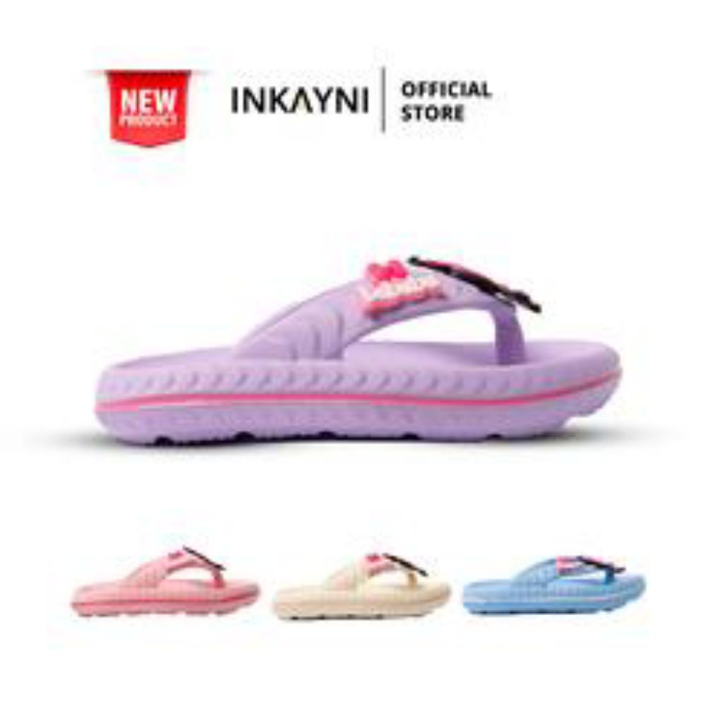Sandal Japit / Jepit Anak 2 3 4 5 6 Tahun Ukuran 24 - 29 Motif Labubu Pita (Inkayni 2130)