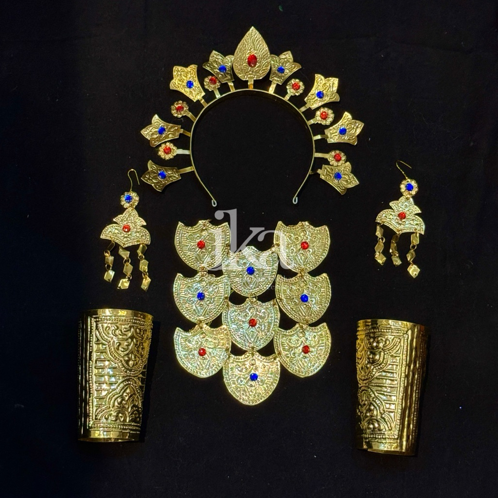 SET AKSESORIS ADAT BUGIS MAKASSAR ANAK / AKSESORIS BAJU BODO ANAK / PERHIASAN ANAK BANDO KALUNG ANTI